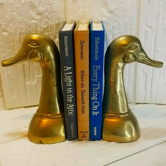 Vintage Midcentury Modern Brass Duck Bookends